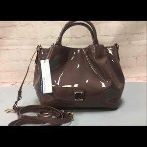 COPY - NWT Dooney & Bourke authentic small Brenna Mink Patent Leather Shoulder …